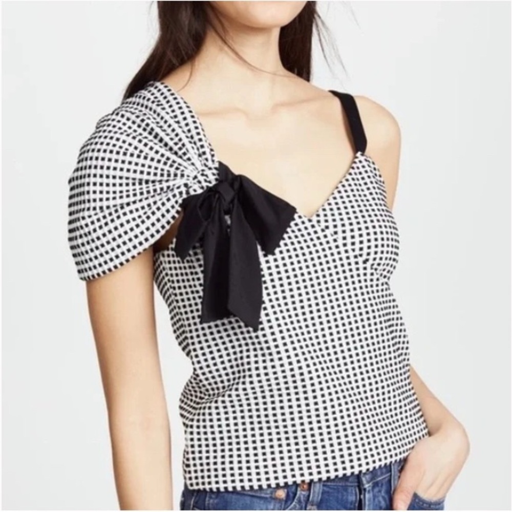 CLUB MONACO black and white gingham top (XS)